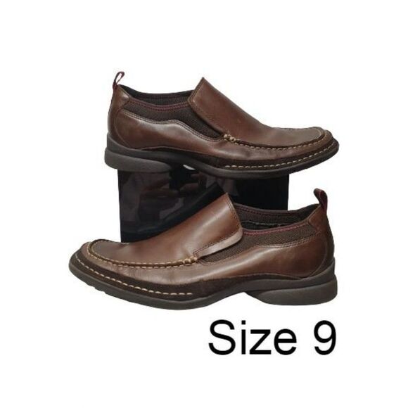 Men's Dress Shoes Size 9 Kenneth Cole Reaction Punch Bowl Loafers Brown - Picture 1 of 11